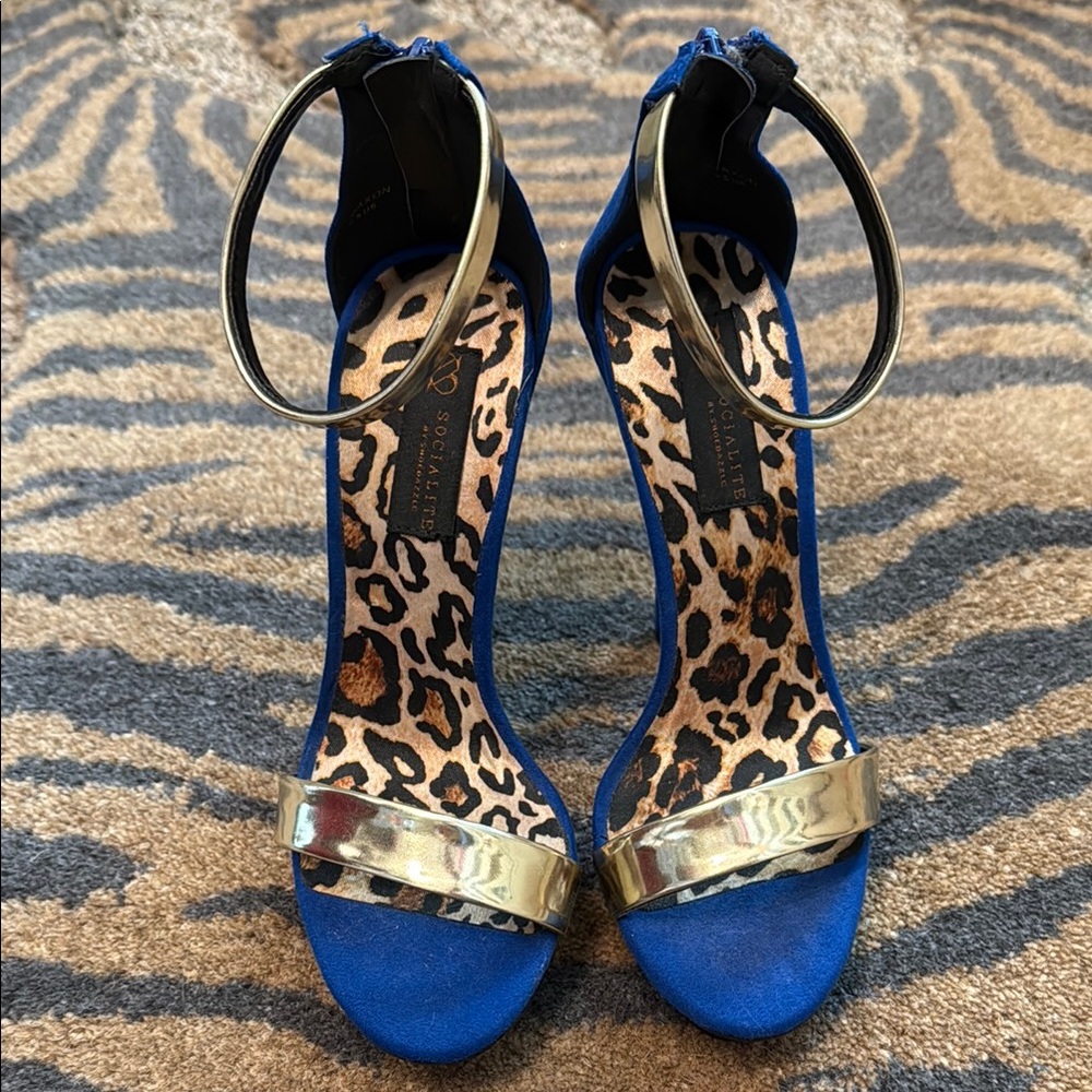 Socialite Blue and Gold Heels